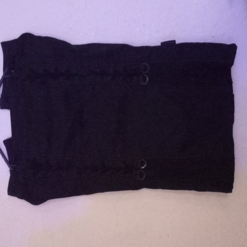 TRIPP NYC Brand Skirt. Denim, lace and lace up accents. Black , sz. S
